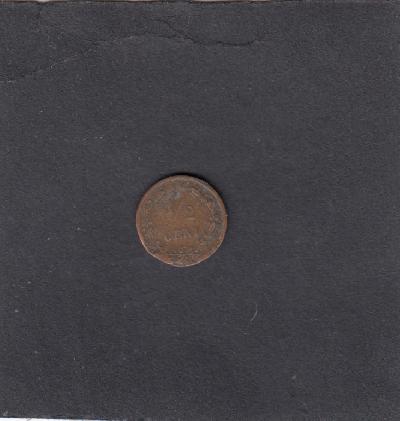 Beschrijving: 1/2 Cent WILHELMINA